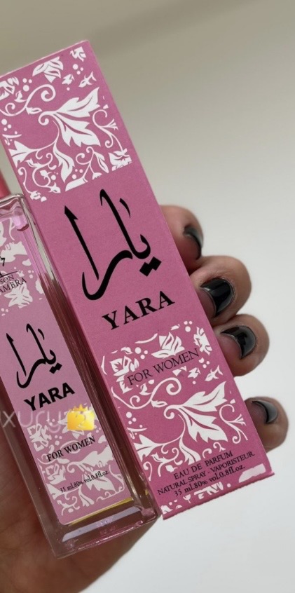 عطر جیبی زنانه ۳۵ میل رایحه یارا الحمرا(Yara)